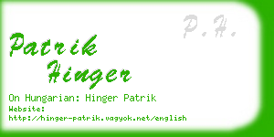 patrik hinger business card